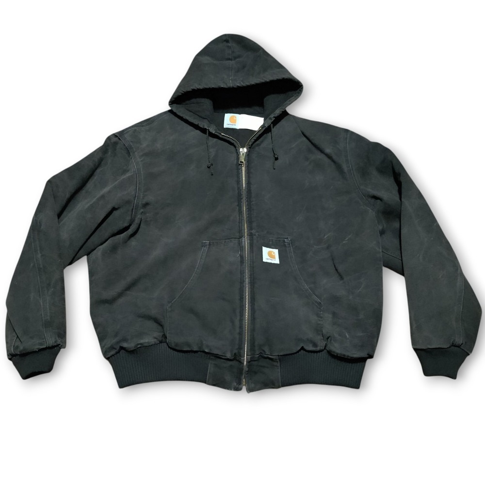 Vintage Distressed Carhartt Canvas Quilt Hooded Duck Jacket Men's 2XL JQ1005